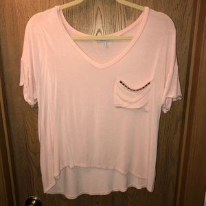 Light pink short sleeve top